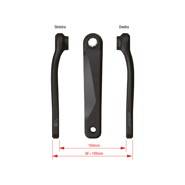 Fsa Coppia pedivelle E-Bike CK-220/IS WIDER - 165 mm, nero