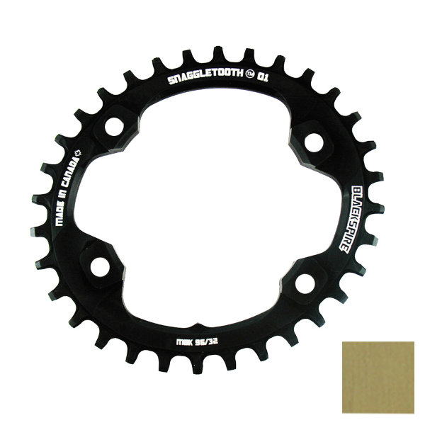 BlackSpire Corona ovale SNAGGLETOOTH SHIMANO M8000 M7000 BCD 96 MM ASIMMETRICO 4-FORI 1 X 11/12V - 34 denti, oro