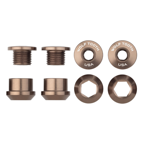Wolftooth Kit viti e dadi corone 4pz 6mm M8x0,75. - Espresso