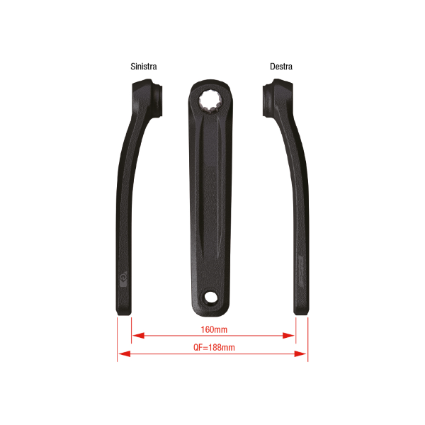 Fsa Coppia pedivelle E-Bike CK-320/IS - 160 mm, nero