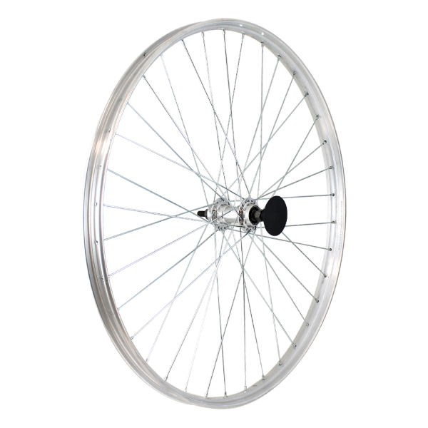 Easy Ruota posteriore a filetto TIPO R (a bacchetta) 26x3/8 - Perno 3/8, cuscinetto, mozzo alluminio 1v, cerchio alluminio