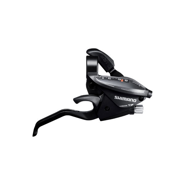 SHIMANO Comando integrato cambio + freno ALTUS EF500 - 8v, destro, collarino, con display, nero