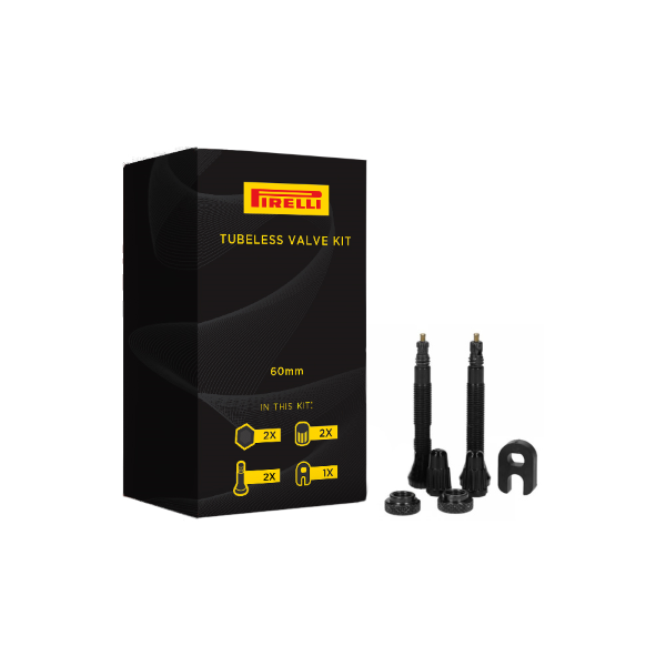 PIRELLI Coppia valvole TLR Tubeless Ready alluminio - 60 mm, nero