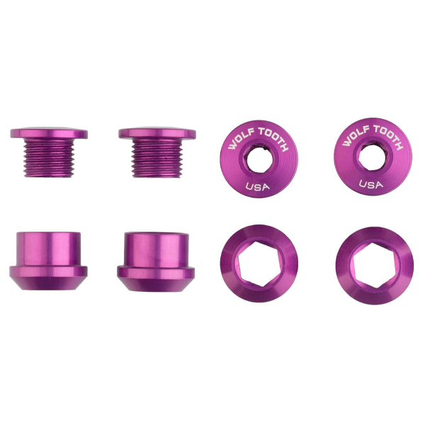 Wolftooth Kit viti e dadi corone 4pz 6mm M8x0,75. - ULTRAVIOLET