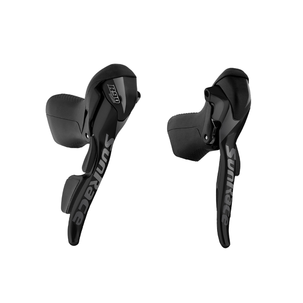Sunrace Coppia comandi corsa R91 COMPATIBILE SHIMANO - 2 x 9v, collarino, senza display, nero