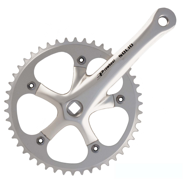 Prowheel Guarnitura SOLID - 46D, 165 mm, argento