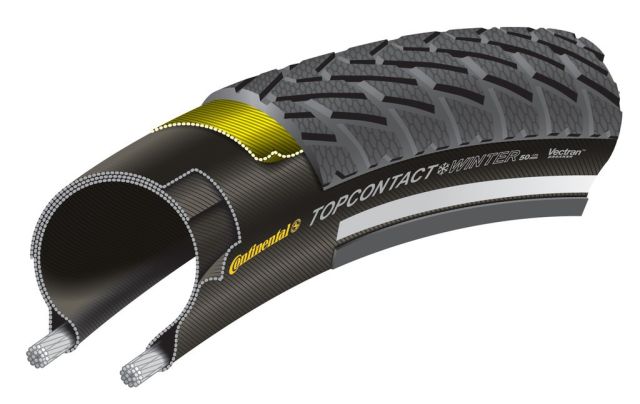 CONTINENTAL Continental Cop Conti TopContact WinterII Prem.piegh - 26x1.90" 50-559 nero Skin Reflex