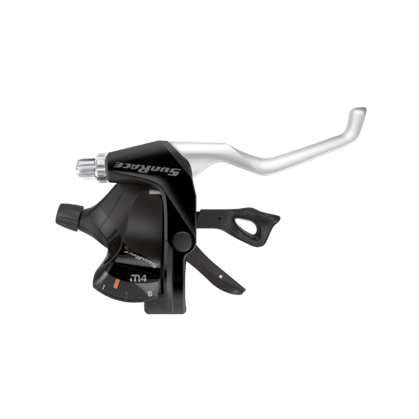 Sunrace Coppia comandi integrati cambio + freno M406 COMPATIBILE SHIMANO - 3 x 8v, collarino, con display, nero argento