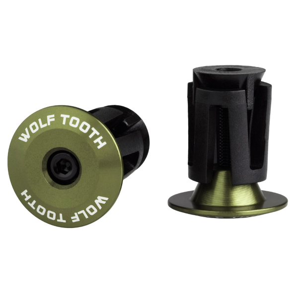 Wolftooth Tappi manubrio EXPANDER BAR END PLUG coppia - OLIVE