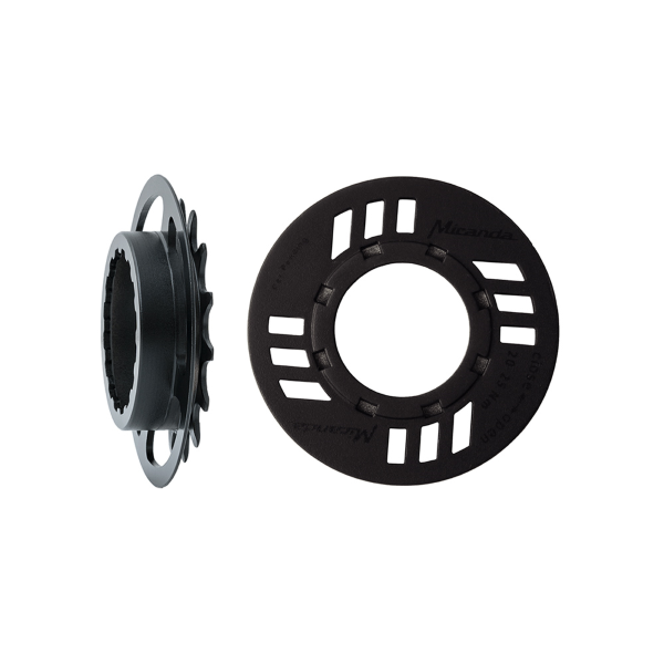 Bosch Pignone con paracorona Miranda 16 denti, offset 5 mm, per bicicletta elettrica GEN2, nero