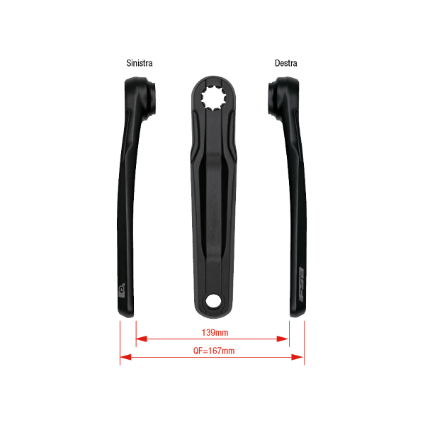 Fsa Coppia pedivelle E-Bike CK-762/IS - 170 mm, nero