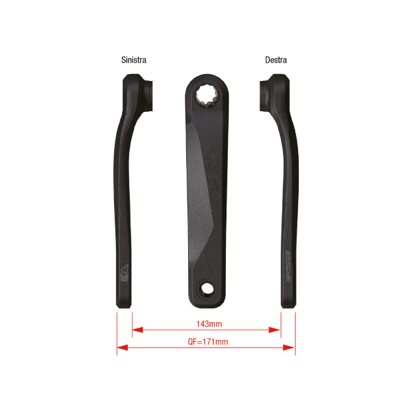 Fsa Coppia pedivelle E-Bike CK-220/IS - 160 mm, nero