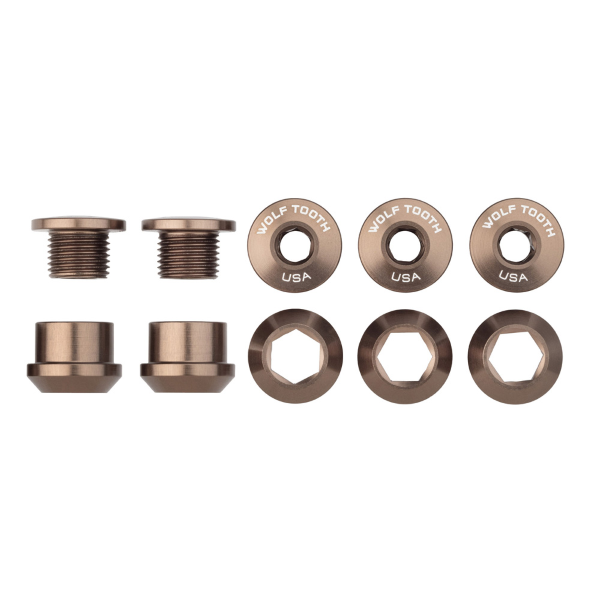 Wolftooth Kit viti e dadi corone 5pz 6mm M8x0,75. - Espresso