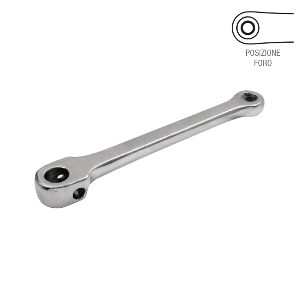 Easy Pedivella sinistra ACCIAIO A CHIAVELLA TIPO THUN - 165 mm, argento cromato