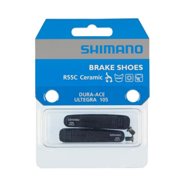 SHIMANO R55C Pattini freno e bulloni di fissaggio per cerchi ceramici (paio)