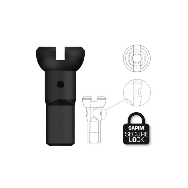 Sapim Nipples Polyax in ottone 16mm Secure Lock Nero confezione 100 pezzi