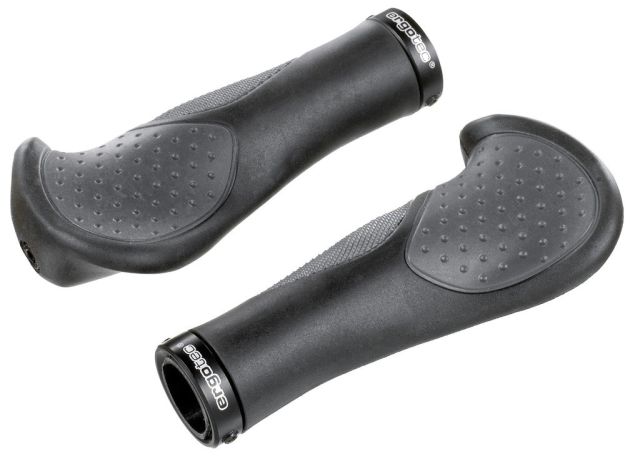 Humpert Humpert Manopole Ergotec Frisco 2 - 140mm, Ø 22mm, nero/grigio, kraton/all