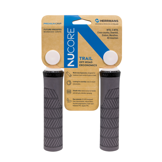 Herrmans Herrmans Manopole HERRMANS Nucore Trail Wave - 130mm, Ã 22mm, gr, DD46 BL+BR