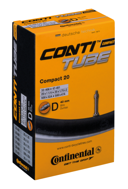 CONTINENTAL Continental Camera d'aria Conti Compact 20 - 20x1 1/4-1.75"x2 32/47-406/451 VD 40mm