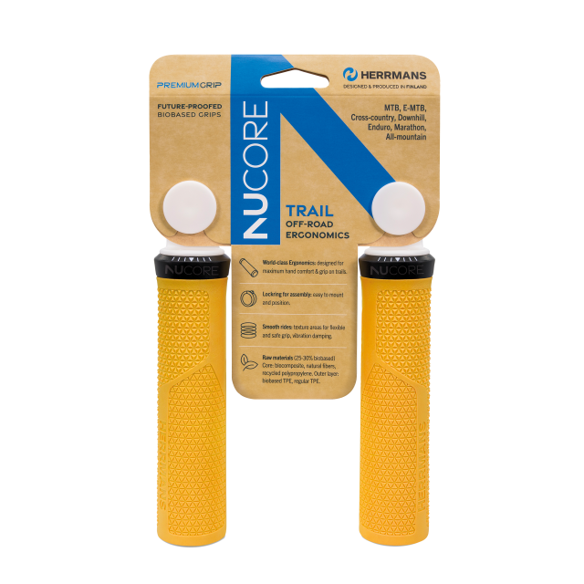 Herrmans Herrmans Manopole HERRMANS Nucore Trail Peak - 130mm, Ã 22mm, Amber DD46 BL+BR