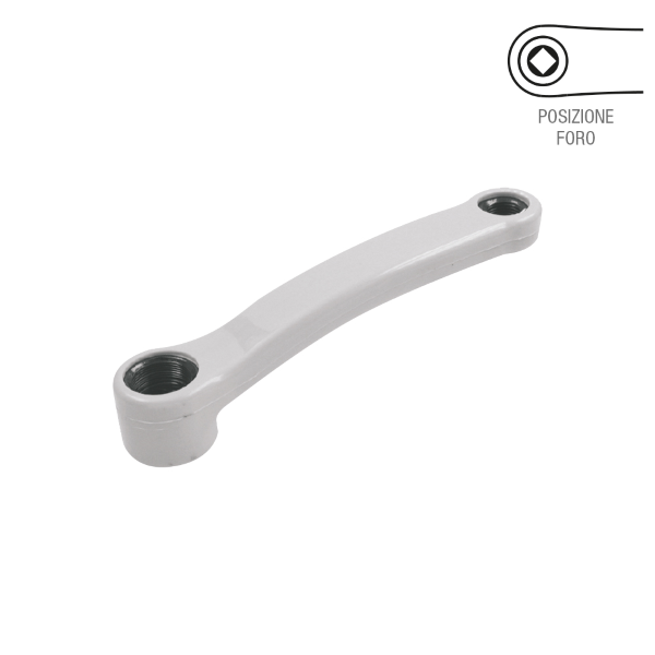 Easy Pedivella sinistra ACCIAIO PERNO QUADRO PIEGATA - 150 mm, grigio