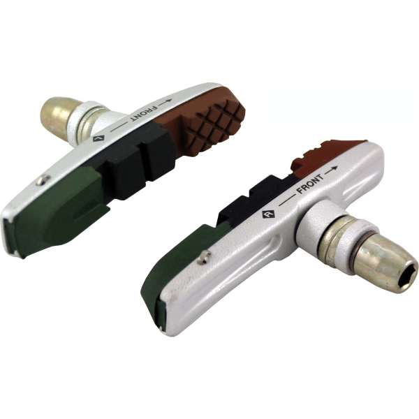 ALLIGATOR Coppia pattini e portapattini freno V-brake 72mm tripla mescola