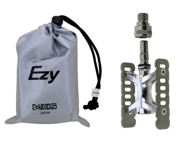mks Pedale MKS CLIP-ON estraibile - finish titanio, con borsa