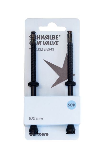 Schwalbe Schwalbe Valvola Tubeless Schwalbe SCV Clik Valve - 100mm, nero, alluminio, 2 Stück