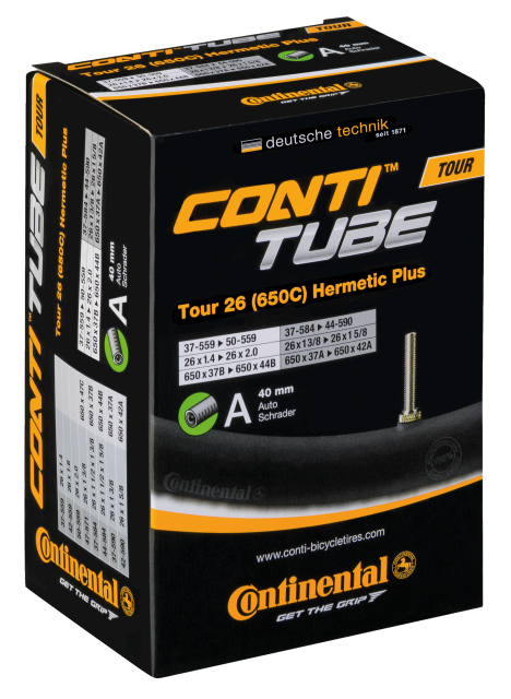 CONTINENTAL Continental Camera d'aria Conti Tour 26 Herm Plus - 26x1 3/8-2.0" 37/50-559/590 VS 40mm