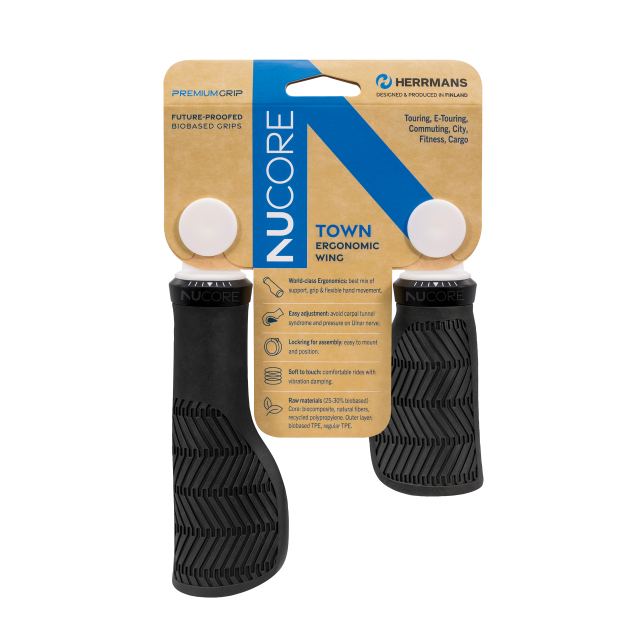 Herrmans Herrmans Manopole HERRMANS Nucore Town Wave - 130/90mm, Ã 22mm, nero, DD48 BL+AR