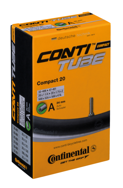 CONTINENTAL Continental Camera d'aria Conti Compact 20 - 20x1 1/4-1.75" x 2 32/47-406/451 VS 34mm
