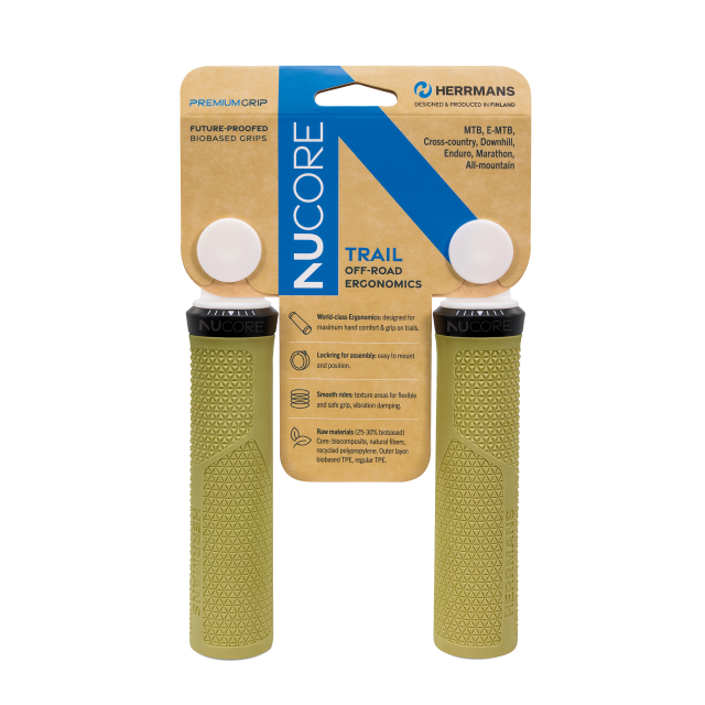 Herrmans Herrmans Manopole HERRMANS Nucore Trail Peak - 130mm, Ã 22mm, Olive DD46 BL+BR
