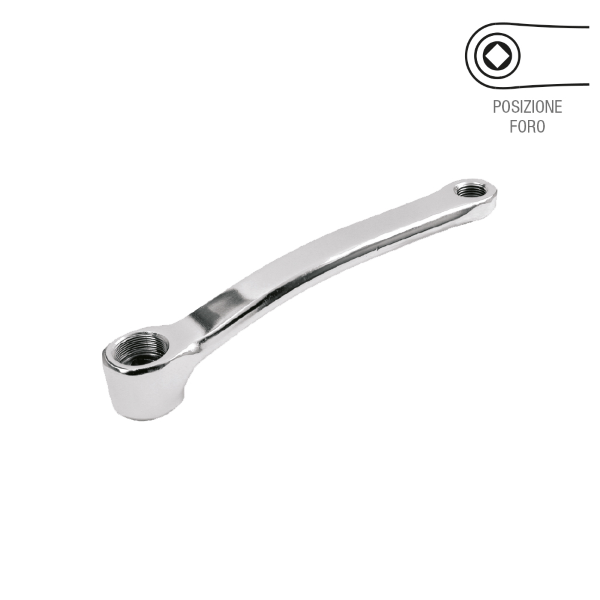 Easy Pedivella sinistra ACCIAIO PERNO QUADRO TIPO OFMEGA - 170 mm, argento cromato