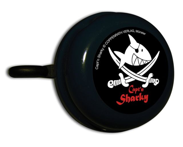 Ebilkelab Campanello Captn Sharky - nero,con motivo,Ø55mm,su cartoncino