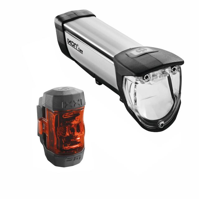 Busch&Müller Busch&Müller Set di luci LED a batteria b&m - Ixon Core/Ixxi,50 Lux,argento,c.supporto