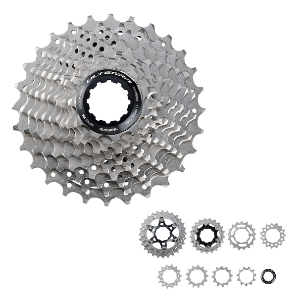 SHIMANO Pacco pignoni a cassetta ULTEGRA R8000 11V - 14-28 denti, argento, SH11