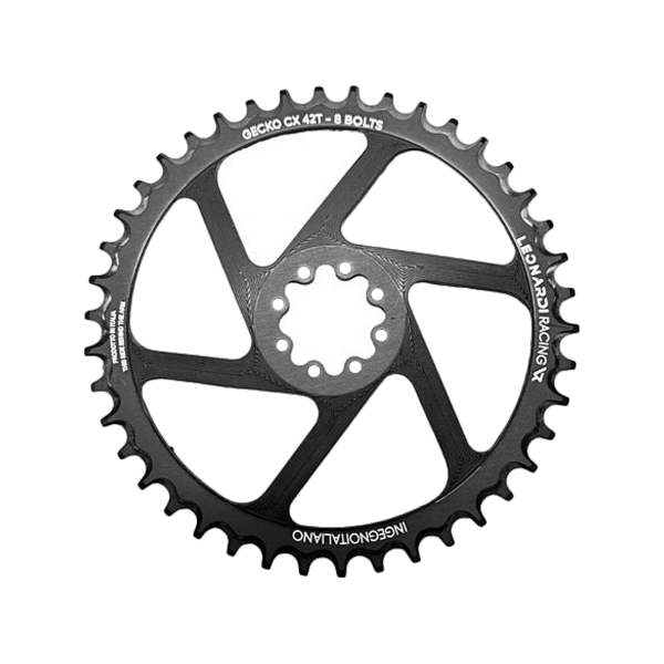 Leonardi Racing CORONA GECKO CX/GRAVEL SRAM 8 FORI 1X 11/12V - 42 DENTI, NERO