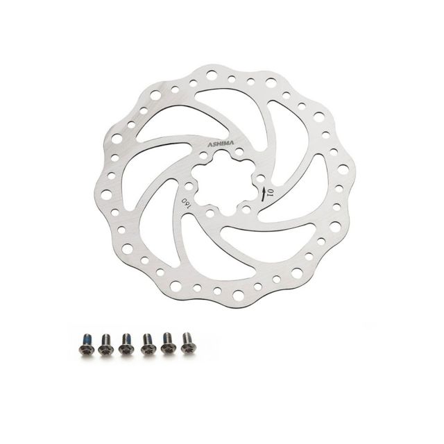 ASHIMA DISCO FRENO PER MTB STAINLESS STEEL 180MM