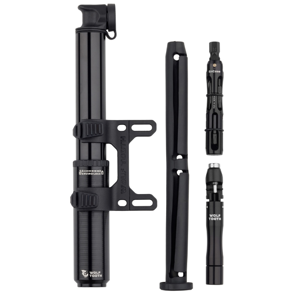 Wolftooth POMPA ENCASE - 85cc, ATTREZZO RIPARA TUBELESS, MULTITOOL E SMAGLIACATENA, NERO