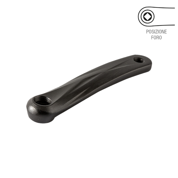 Sunrace Pedivella sinistra ALLUMINIO M500 PERNO QUADRO - 170 mm, nero