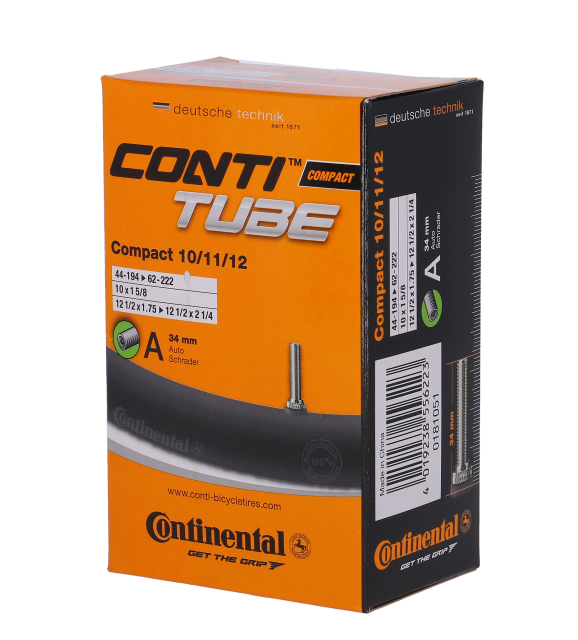 CONTINENTAL Continental Camera d'aria Conti Compact 12 - 10x1 5/8 12 1/2x1.75-2 1/4"44/62-194/222