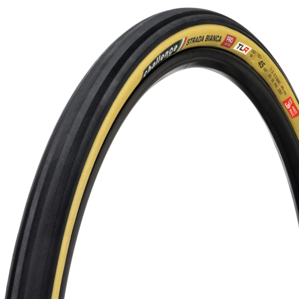 Challenge COPERTONE TUBELESS READY HANDMADE STRADA BIANCA PRO - 700X45, SMARTPLUS,260 TPI, SuperPolyester, TLR, TAN