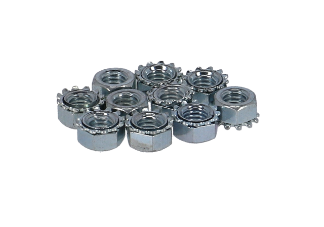 Bike-Parts Bike-Parts Dado M 5 con rondella dentata - 10 pz. al sacc. zincato