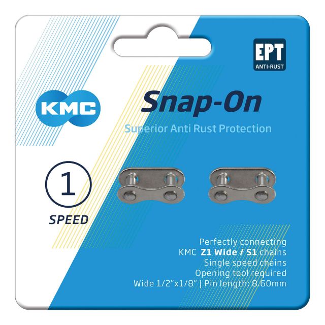 KMC KMC Maglia di chiusura Snap-On KMC Wide EPT - 2 pezzi, 1/2" x 1/8", 8,6mm, argento