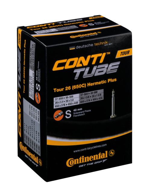 CONTINENTAL Continental Camera d'aria Conti Tour 26 Herm Plus - 26x1 3/8-2.0" 37/50-559/590 VP 42mm