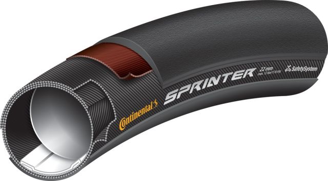 CONTINENTAL Continental Copertone tubolare Conti Sprinter - 28"x22mm (27x1") Skin nero/trasparente