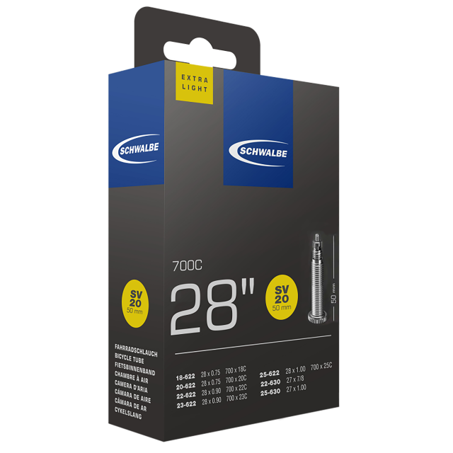 Schwalbe Schwalbe Camera d´aria Schwalbe VP 20 extralegg. - 27/28x0.75-1.0 18/25-622/630 VP50mm0mm