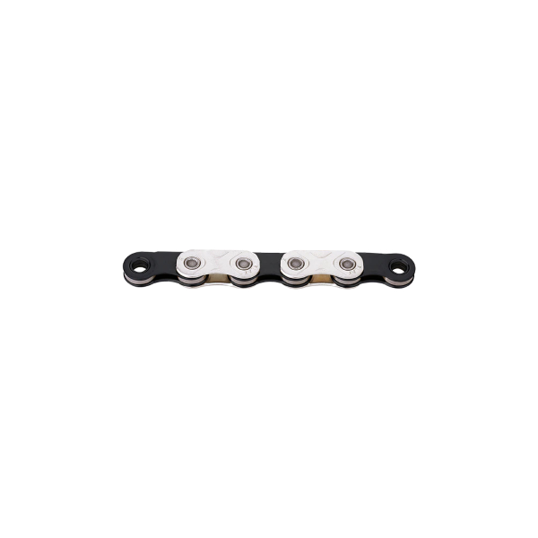 Kmc Catena X Flat Top WAXED 12-13v - 126 maglie, nera argento, rivestimento in cera