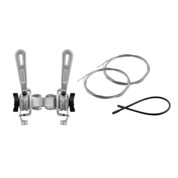 Sunrace Manettini comando cambio FRICTION - 2 x 6/7/8v, collarino, senza display, argento