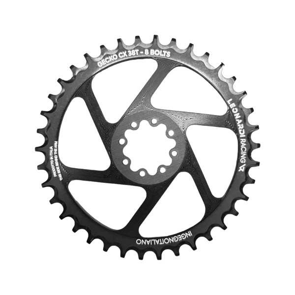 Leonardi Racing CORONA GECKO CX/GRAVEL SRAM 8 FORI 1X 11/12V - 38 DENTI, NERO